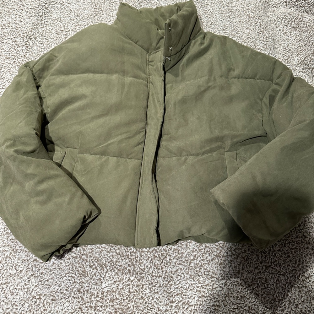 Olive Green Puffer Jacket